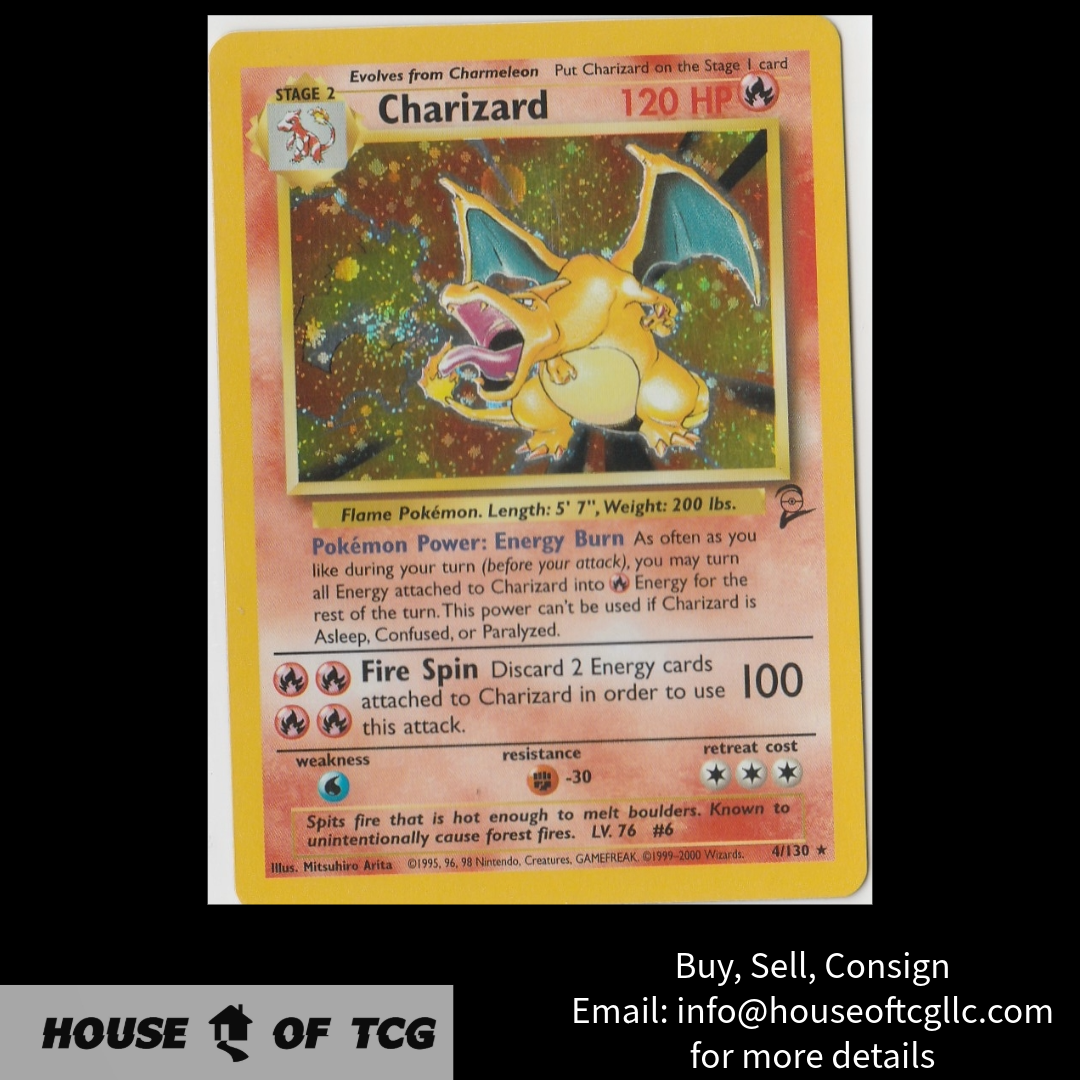 Charizard 4/130 Base Set 2 LP